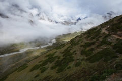 Pheriche-dalen längs trekken mellan Dingboche och Lobuche.