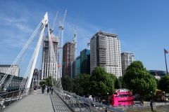 Hungerford Bridge and Golden Jubilee Bridges.