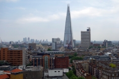 Utsikt mot Londons högsta byggnad, The Shard, från Tate Modern.