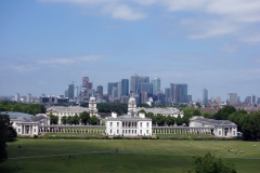 Utsikten mot Isle Of Dogs (Docklands) från Royal Observatory, Greenwich Park.
