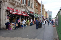 Gatuscen i stadsdelen Whitechapel.