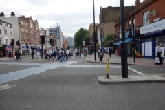 Gatuscen i stadsdelen Whitechapel.