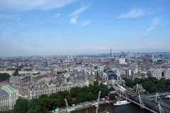 Utsikt mot Charing Cross Station från London Eye, South Bank.