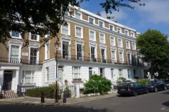 Den vackra bebyggelsen i Notting Hill.