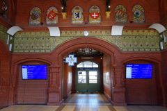 Tågstationen i Malbork, restauration av hög kvalité utförd år 2011.