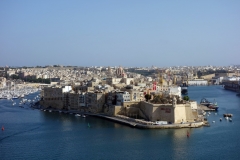 Vy över Senglea från Upper Barrakka Gardens, Valletta.