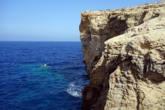 Platsen där Azure Window stod innan raset, Dwejra, Gozo.