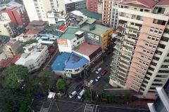 Utsikten från mitt rum på 1898 Hotel Colonia En Las Filipinas, Makati, Manila.