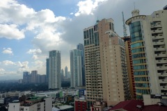 Utsikten från mitt rum på 1898 Hotel Colonia En Las Filipinas, Makati, Manila.
