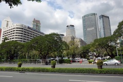 Makati skyline längs Makati Avenue, Makati, Manila.