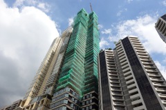 Bostadshus längs Ayala Avenue, Makati, Manila.