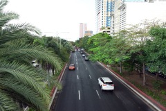 Foto från gångbron över Roxas Boulevard, Ermita, Manila.