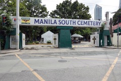 Entrén till Manila South Cemetery, Makati, Manila.