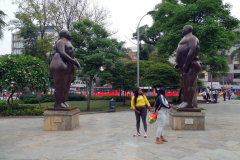 Skulpturer av världsberömda konstnären Fernando Botero, Plaza Botero, Medellín.