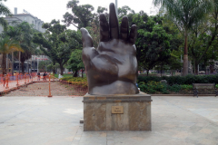 Skulptur av världsberömda konstnären Fernando Botero, Plaza Botero, Medellín.