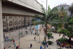 Palace of Culture Rafael Uribe Uribe till vänster och Hotel Nutibara till höger i bild, Medellín.