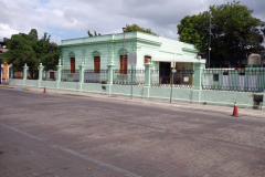 Kolonial arkitektur vid Parque de La Mejorada, Mérida.