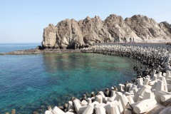 Kristallklart vatten vid cornichen, Mutrah.