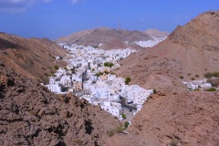 Yiti viewpoint med utsikt över Ruwi och andra stadsdelar, Muskat.