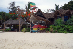 Restaurang längs stranden i Nungwi på den nordligaste delen av ön Unguja.
