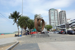 Strandpromenaden längs Pattaya Beach, Pattaya.