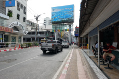 Början på klassiska Walking Street, Pattaya Beach road, Pattaya.