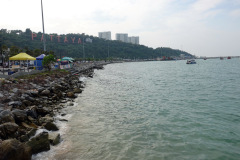 Strandlinjen vid Bali Hai Pier, Pattaya.
