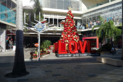 Gatuscen längs Quinta Avenida, Playa del Carmen.