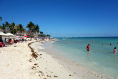 Stranden i centrala Playa del Carmen.