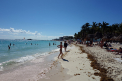 Stranden i centrala Playa del Carmen.