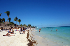 Stranden i centrala Playa del Carmen.