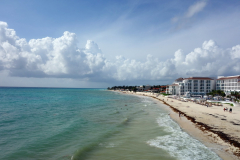 Playacar beach sedd från färjeterminalen i Playa del Carmen.