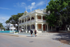 Fackföreningsbyggnad längs malecón, San Miguel de Cozumel, isla Cozumel.