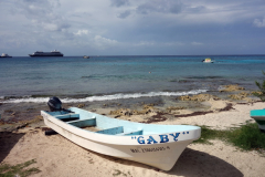 Stranden längs malecón, San Miguel de Cozumel, isla Cozumel.