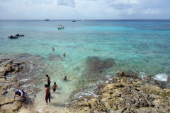 Stranden längs malecón, San Miguel de Cozumel, isla Cozumel.