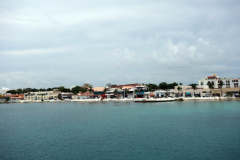 Del av San Miguel de Cozumel från färjan, isla Cozumel.