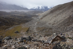 På väg ner längs Khumbu-glaciären någonstans mellan Gorak Shep och Lobuche.