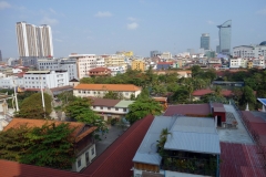 Utsikten från restaurangen vid frukosten högst uppe i Mondulkiri Boutique Hotel, Phnom Penh.