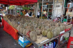 Försäljning av durian, Phnom Penh.