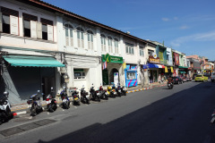 Byggnader i Sino-Portugisisk arkitekturstil, gamla staden, Phuket Town, Phuket.