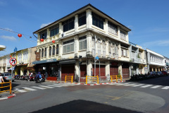 Byggnader i Sino-Portugisisk arkitekturstil, gamla staden, Phuket Town, Phuket.