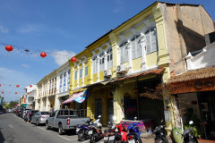 Byggnader i Sino-Portugisisk arkitekturstil, gamla staden, Phuket Town, Phuket.