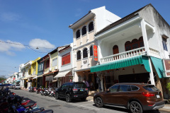 Byggnader i Sino-Portugisisk arkitekturstil, gamla staden, Phuket Town, Phuket.