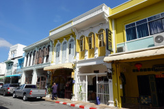 Byggnader i Sino-Portugisisk arkitekturstil, gamla staden, Phuket Town, Phuket.