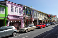 Byggnader i Sino-Portugisisk arkitekturstil, gamla staden, Phuket Town, Phuket.