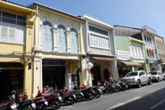 Byggnader i Sino-Portugisisk arkitekturstil, gamla staden, Phuket Town, Phuket.