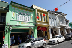 Byggnader i Sino-Portugisisk arkitekturstil, gamla staden, Phuket Town, Phuket.