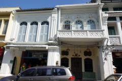 Byggnader i Sino-Portugisisk arkitekturstil, gamla staden, Phuket Town, Phuket.