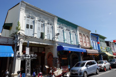 Byggnader i Sino-Portugisisk arkitekturstil, gamla staden, Phuket Town, Phuket.