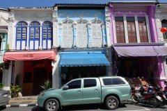 Byggnader i Sino-Portugisisk arkitekturstil, gamla staden, Phuket Town, Phuket.